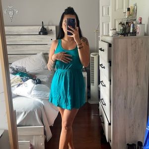 Teal mini dress